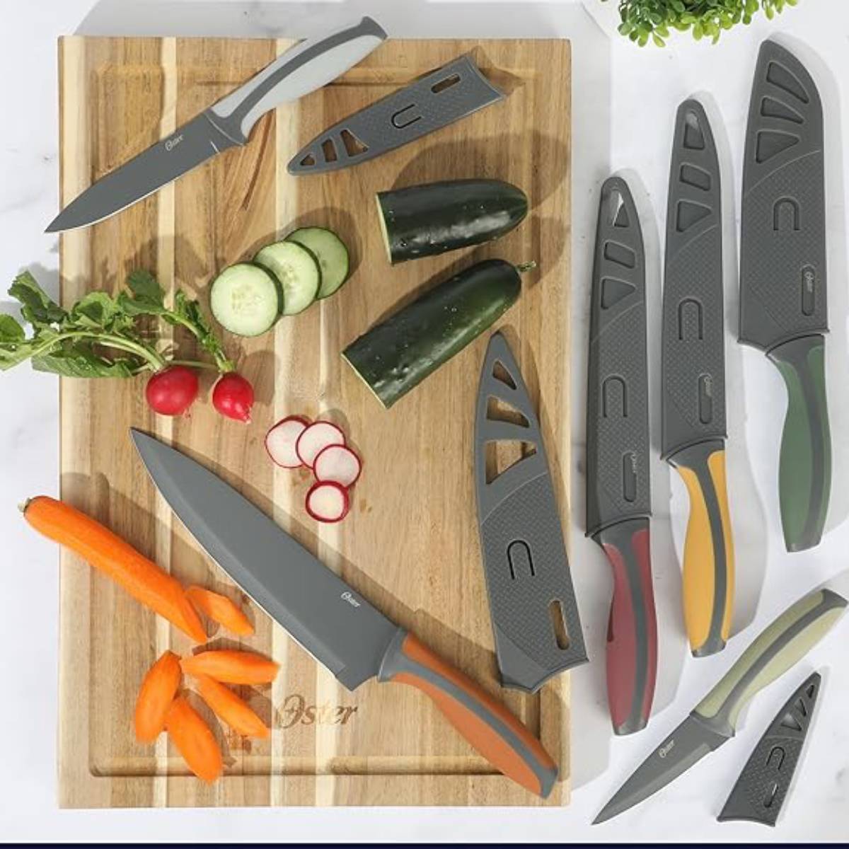 Oster Ronnan Cutlery Knife and Sheath Set (12-Piece) - Assortment