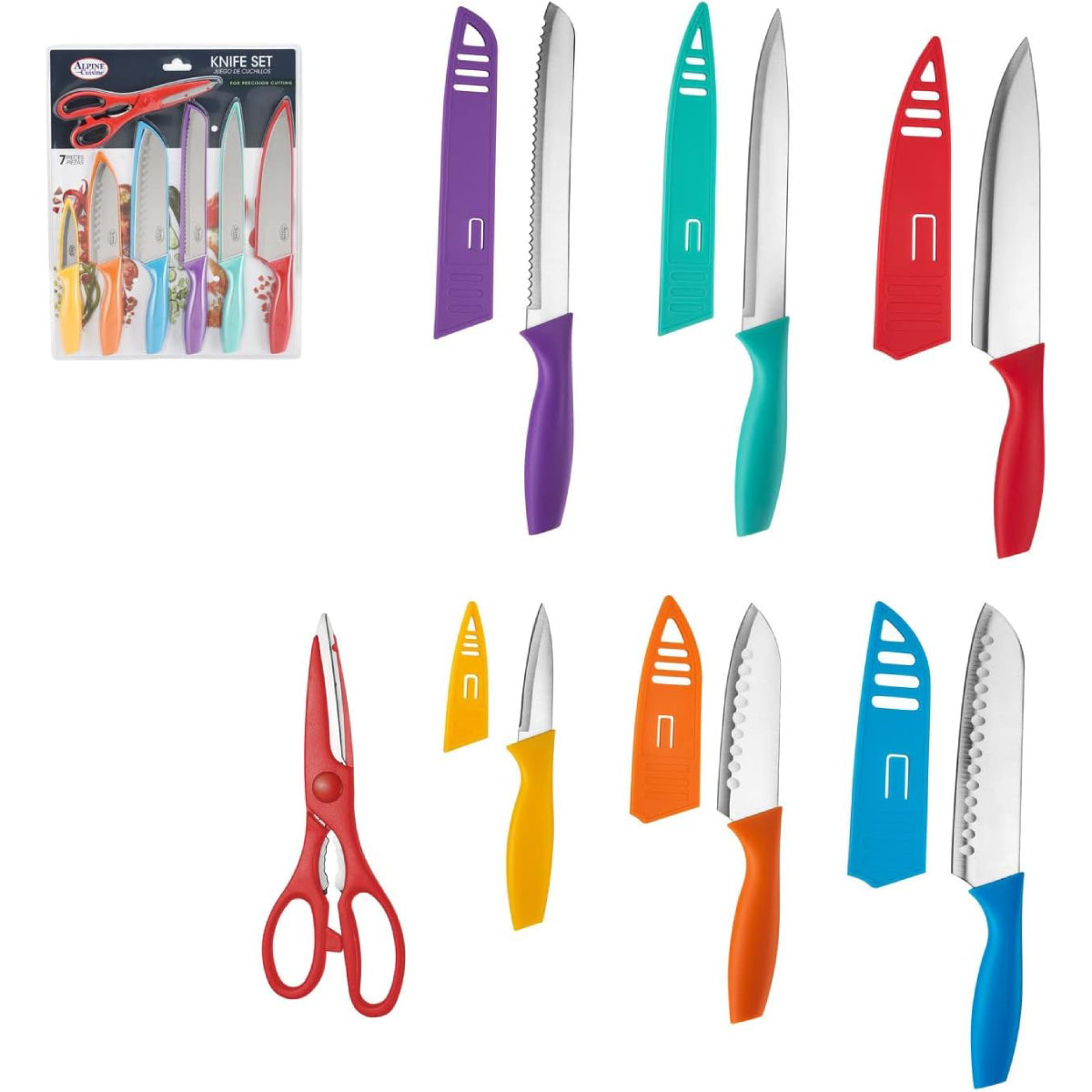 Alpine Cuisine Cutlery Set with Scissor (7-Piece)