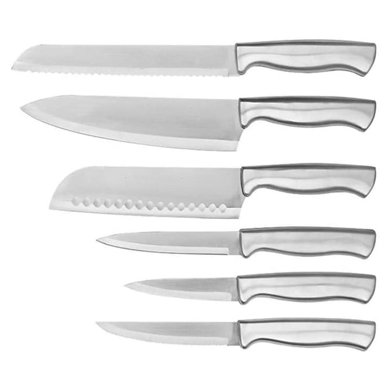 Hamilton Beach Cutlery Set with Wood Holder (14-Piece) - Silver/Black