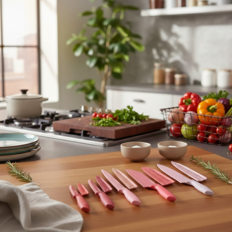 Hamilton Beach Cutlery Set with Sheath (10-Piece) - Pink