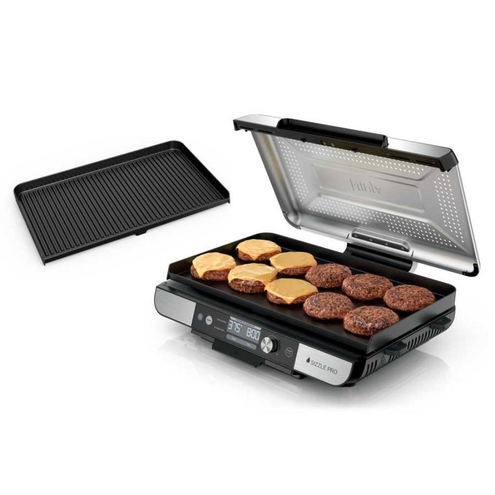 Ninja GX101 Sizzle Pro XL Indoor Griddle and Grill - Black/Silver