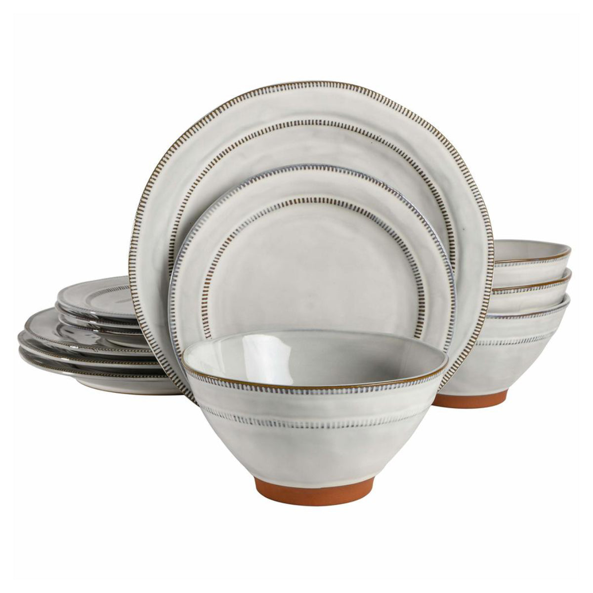 Gibson Elite Terranea (12 Pieces) Dinnerware Set - White