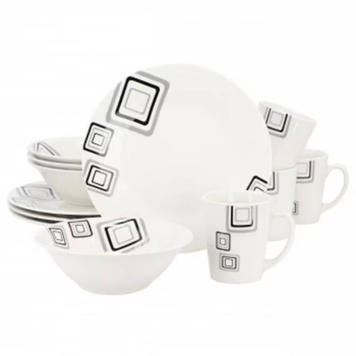 Gibson Home Dinnerware Set (12-Piece) - White/Black