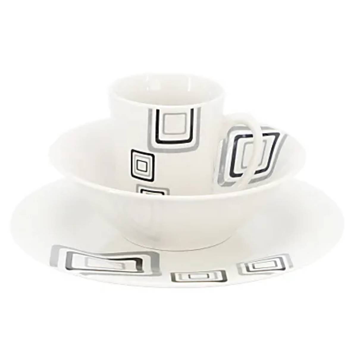 Gibson Home Dinnerware Set (12-Piece) - White/Black