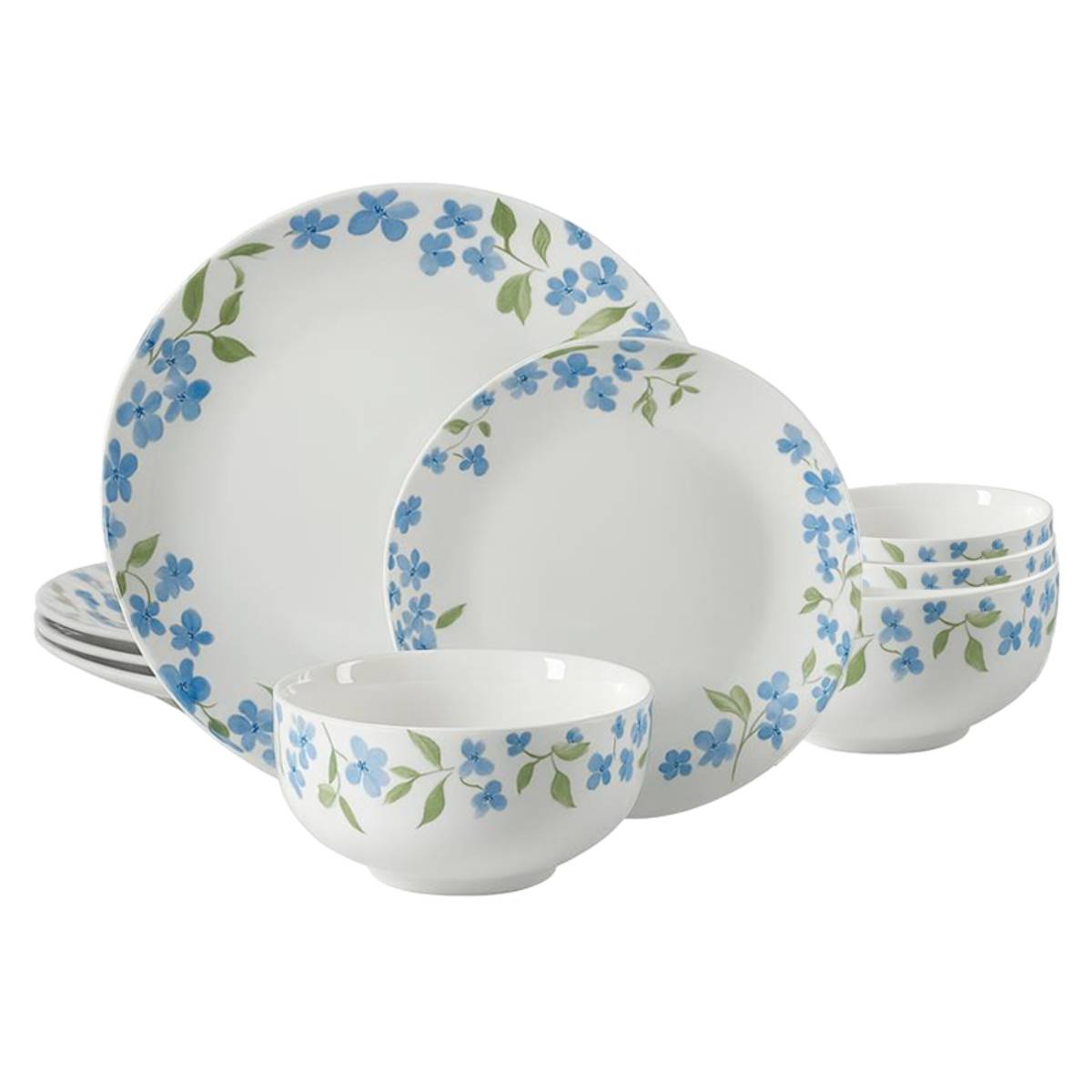 Gibson Home Garden Aisle Dinnerware Set (12-Piece) - White– Curacao