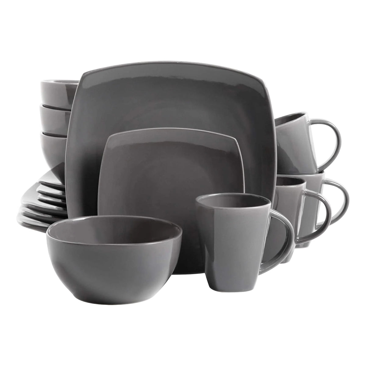 Gibson Soho Lounge Dinnerware Set (16-Piece) - Gray