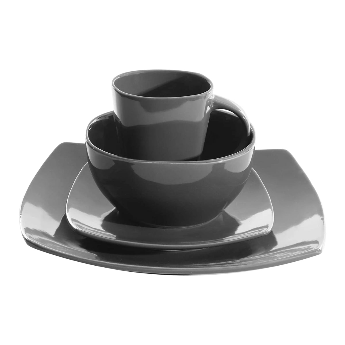 Gibson Soho Lounge Dinnerware Set (16-Piece) - Gray