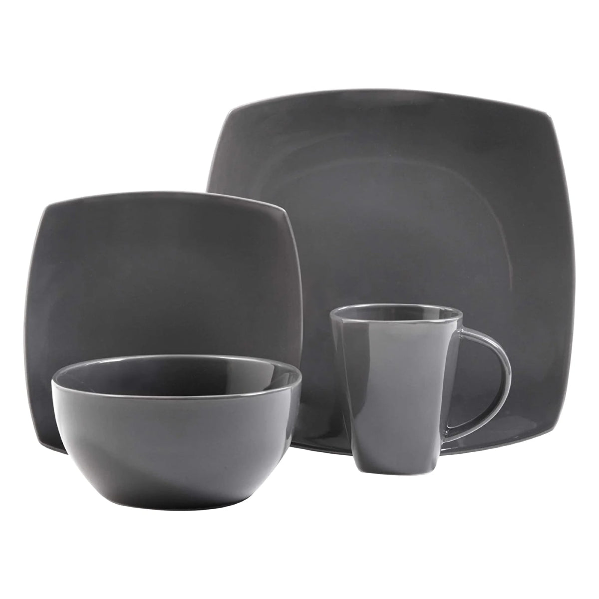 Gibson Soho Lounge Dinnerware Set (16-Piece) - Gray