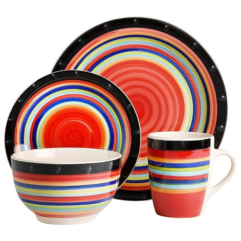 Gibson Home Casa Stella Dinnerware Set (16-Piece) – Orange