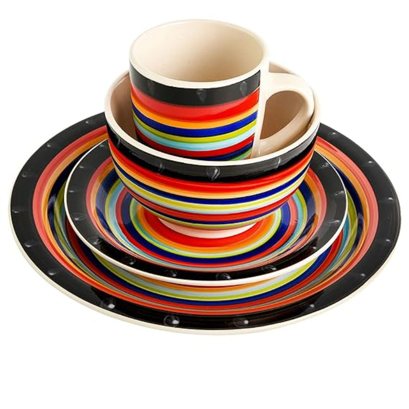 Gibson Home Casa Stella Dinnerware Set (16-Piece) – Orange