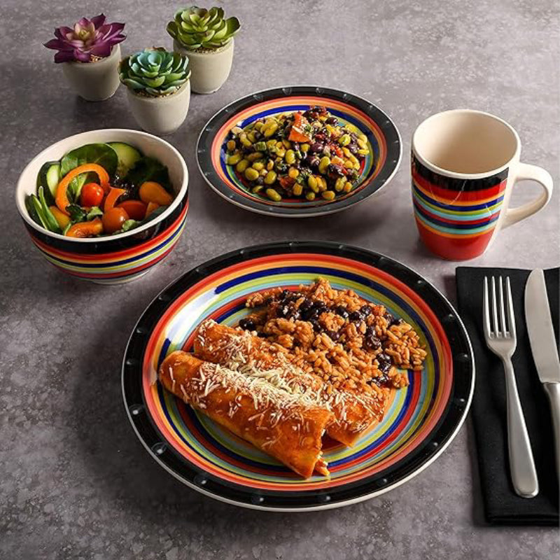 Gibson Home Casa Stella Dinnerware Set (16-Piece) – Orange