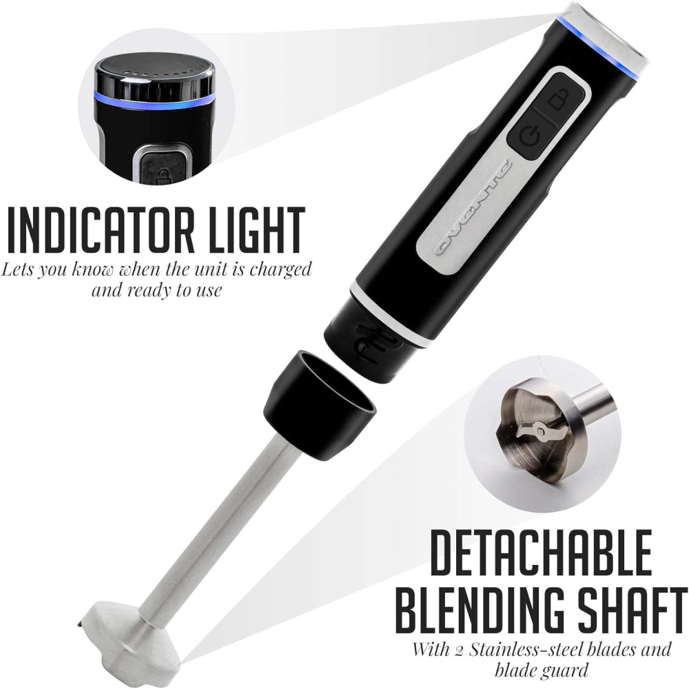 Ovente 8-Speed Electric Cordless Immersion Hand Blender