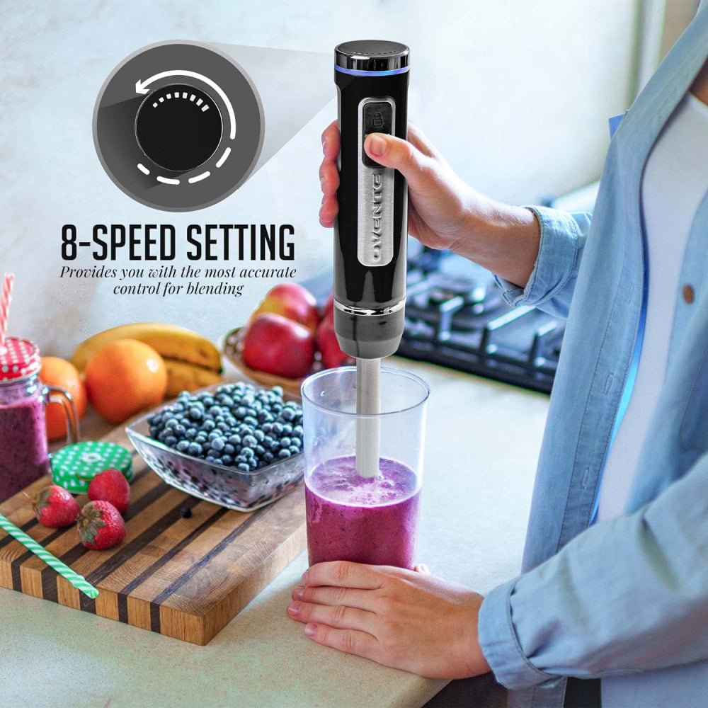 Ovente 8-Speed Electric Cordless Immersion Hand Blender
