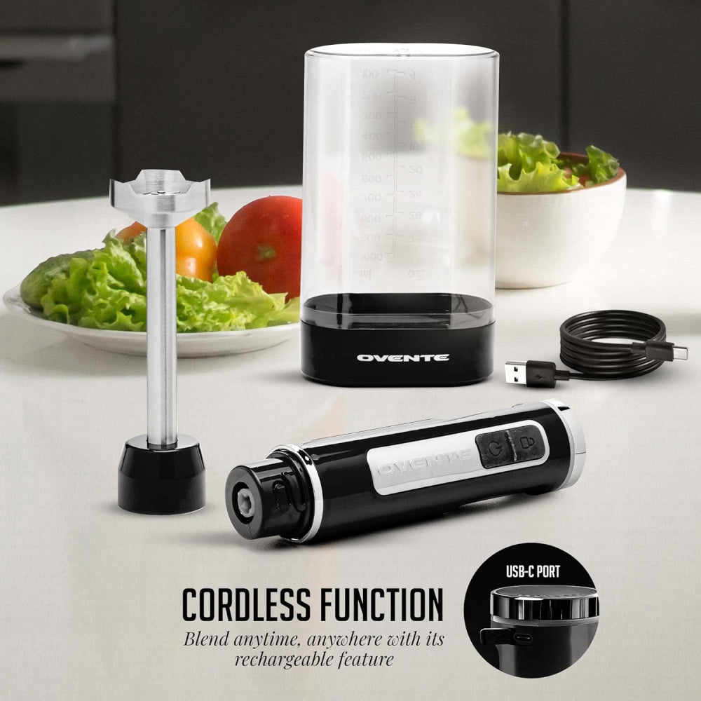 Ovente 8-Speed Electric Cordless Immersion Hand Blender