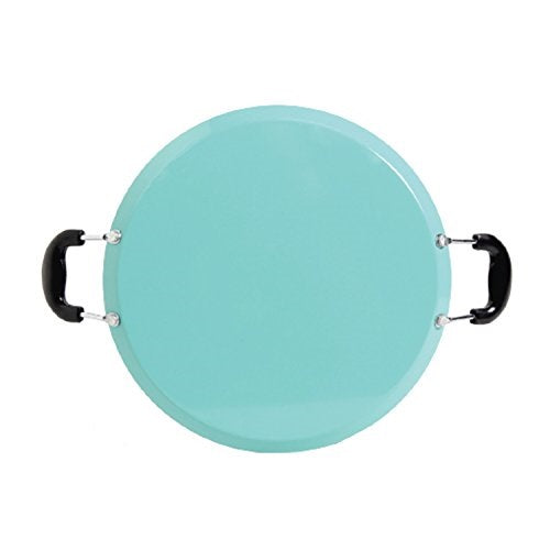 Oster 111892.01 Cocina Zadora 14" Carbon Steel Comal Pan with Bakelite Handles - Teal - Curacao