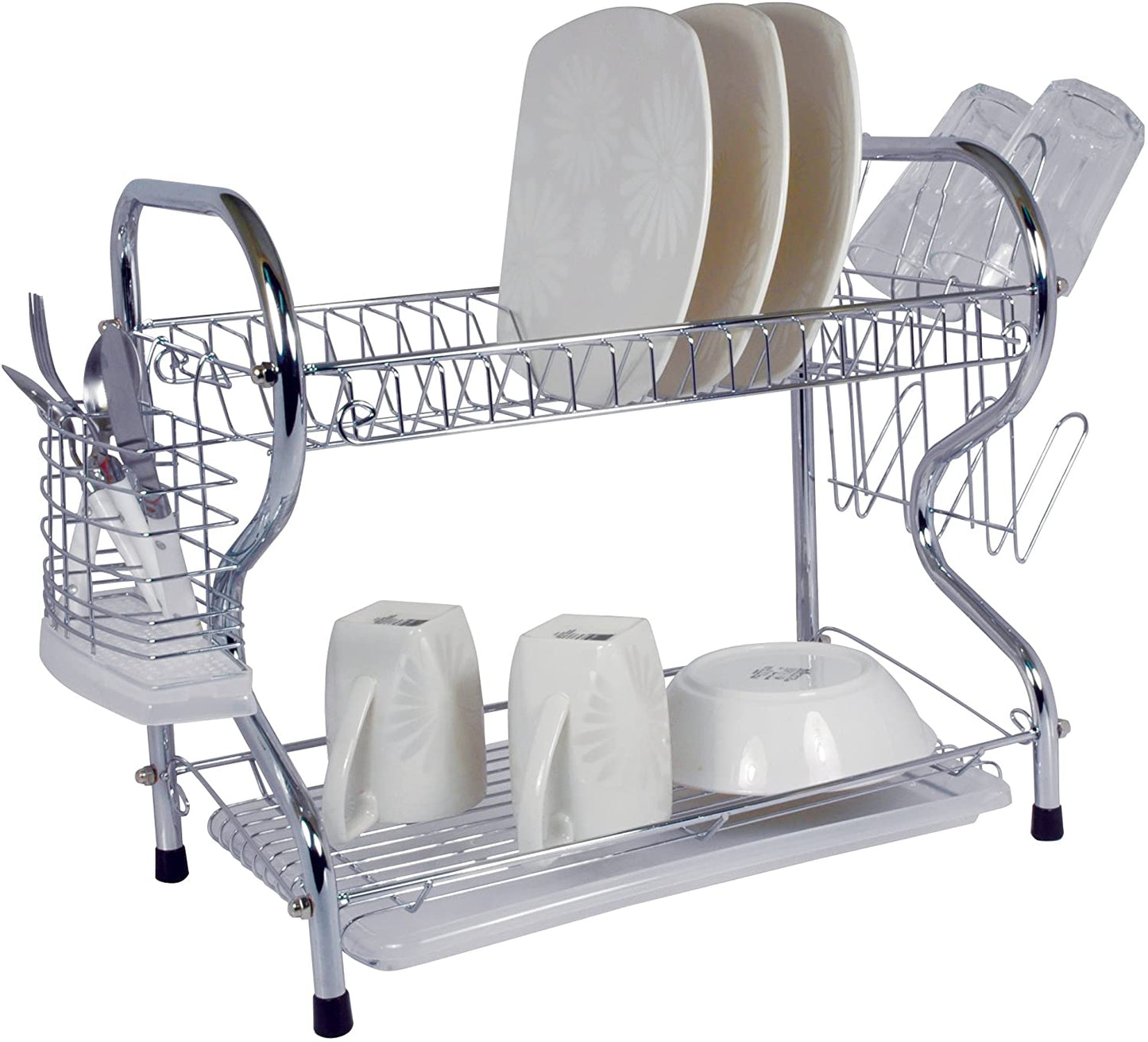 Better Chef DR224 22" Dish Rack with Cutlery Holder - Chrome - Curacao