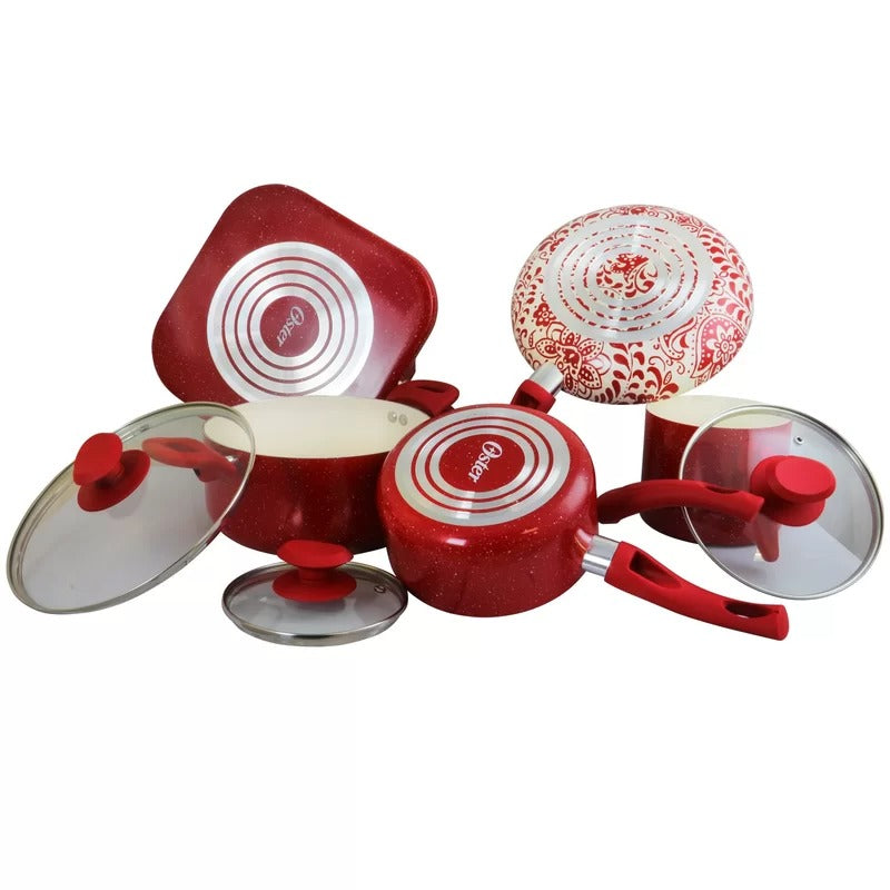 San Jancito 9-Piece Cookware Set - Red