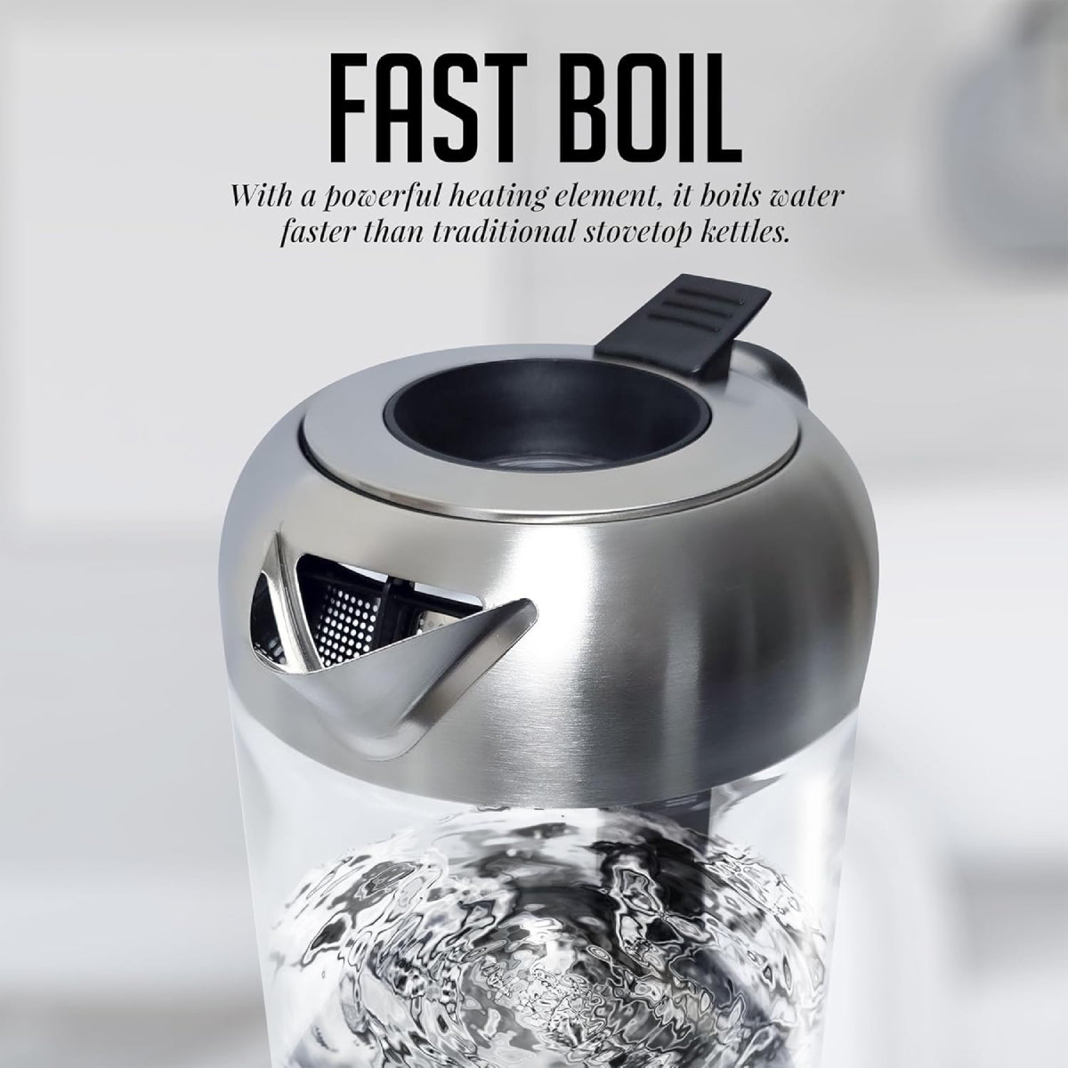 Ovente KG71S 1500W Electric Kettle with Boil Dry Protection - Silver