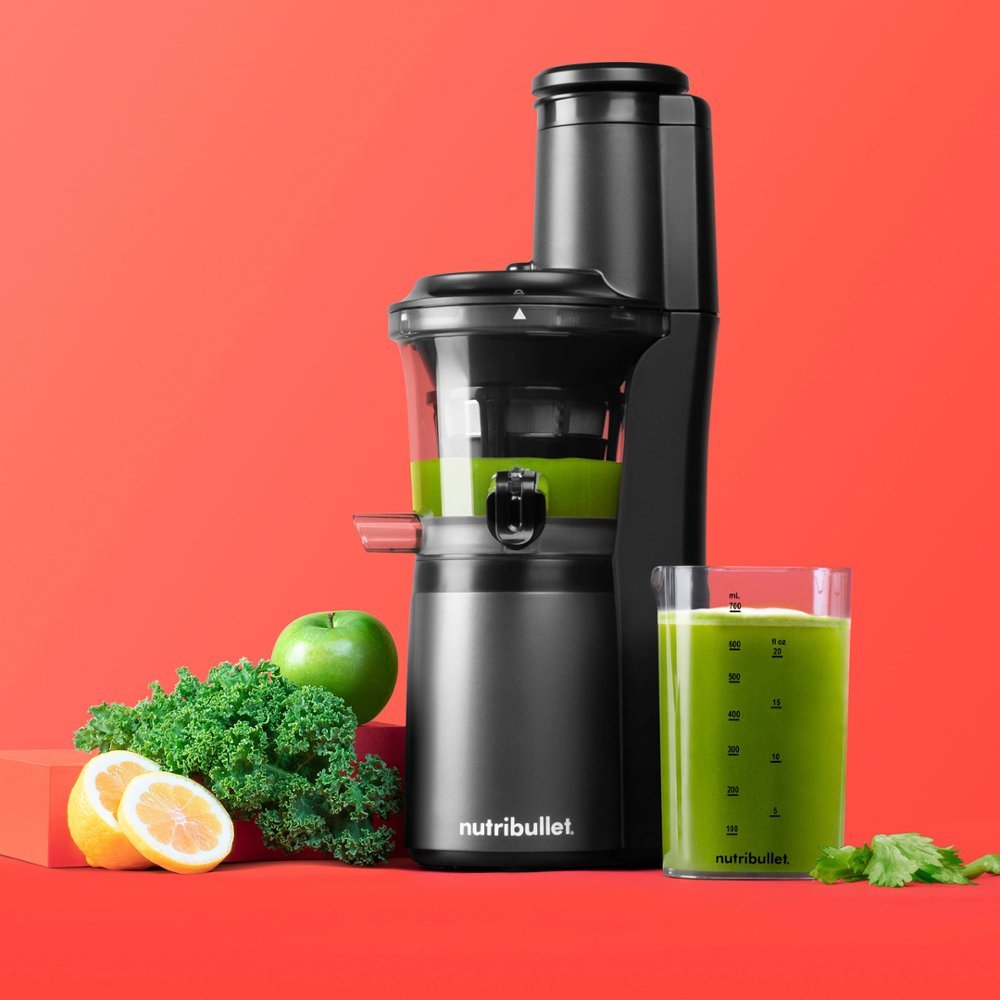NutriBullet NBJ50300 1 Quart 150-Watt Slow Masticating Juicer with Quiet Motor and Reverse Function - Gray - Curacao