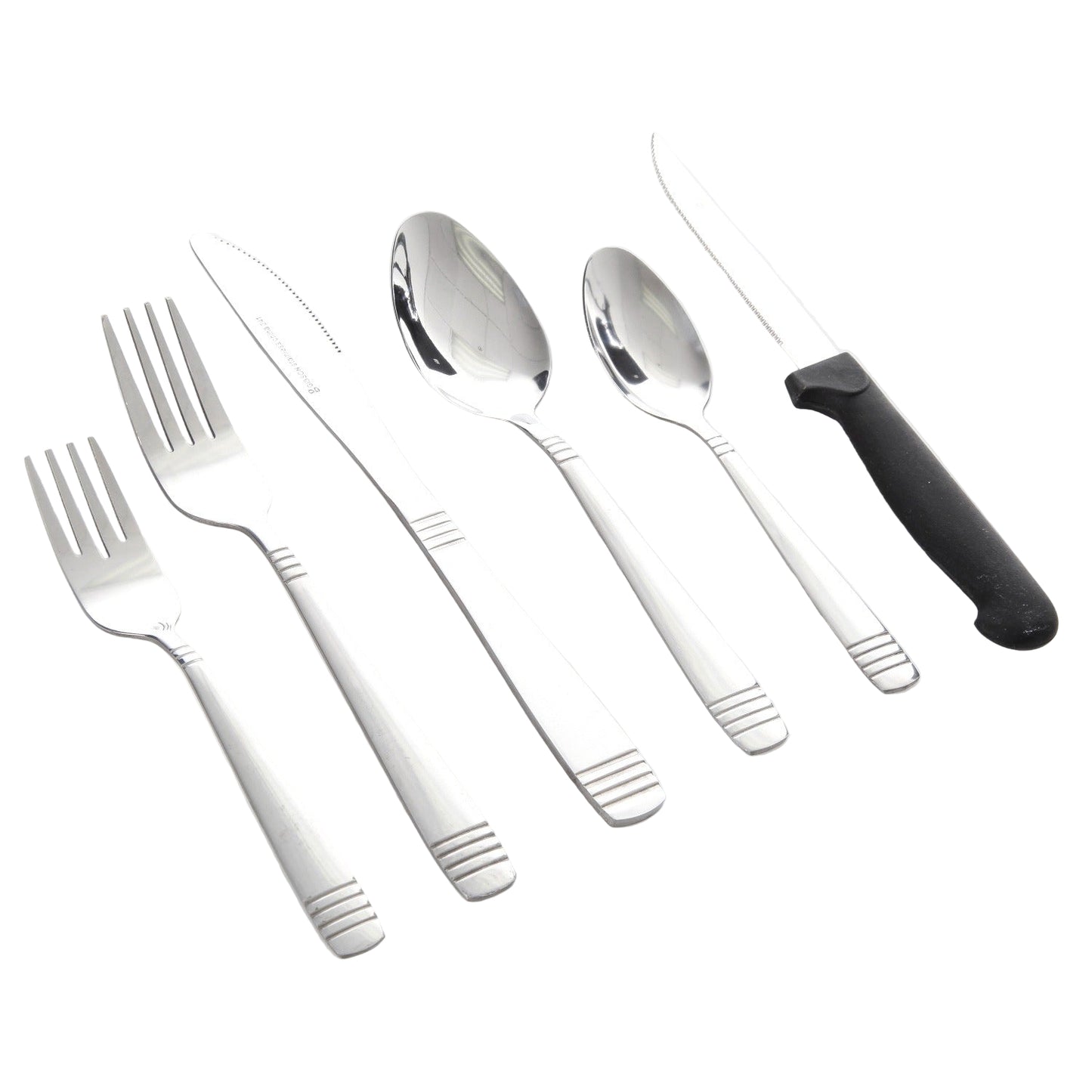 Gibson Home Palmore Stainless Steel Flatware Set (55-Piece) - Silver - Curacao