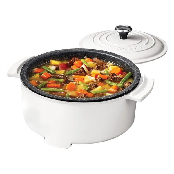 Starfrit 13" Rock Electric Casserole Pot with Cool Touch Handles - White