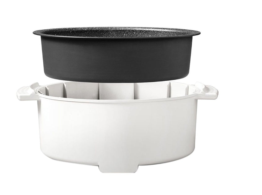 Starfrit 13" Rock Electric Casserole Pot with Cool Touch Handles - White