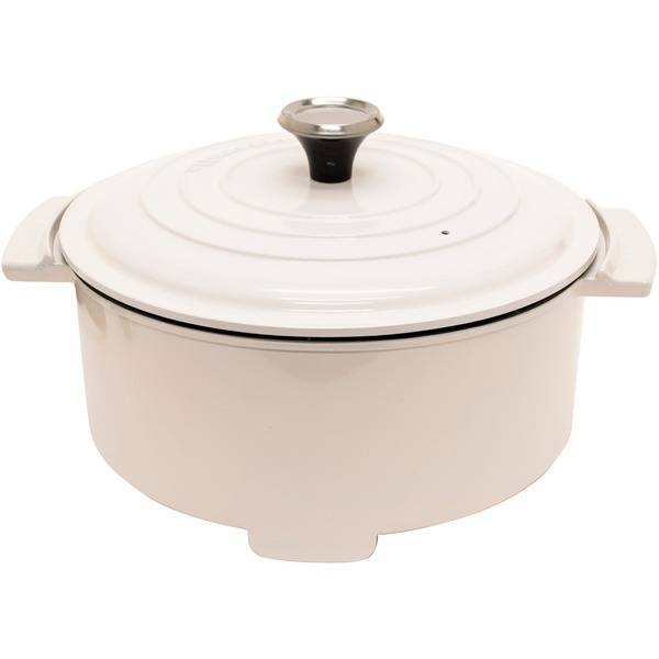 Starfrit 13" Rock Electric Casserole Pot with Cool Touch Handles - White