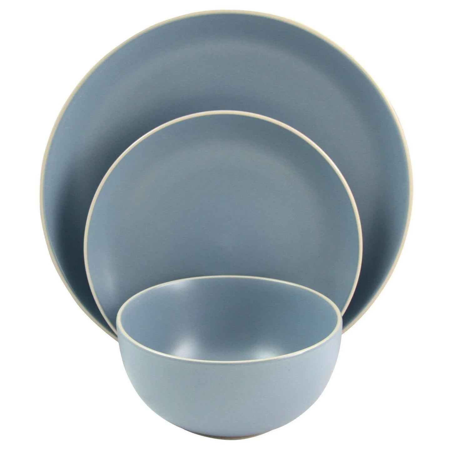 Gibson Home Rockaway Dinnerware Set (12-Piece) - Matte Blue - Curacao