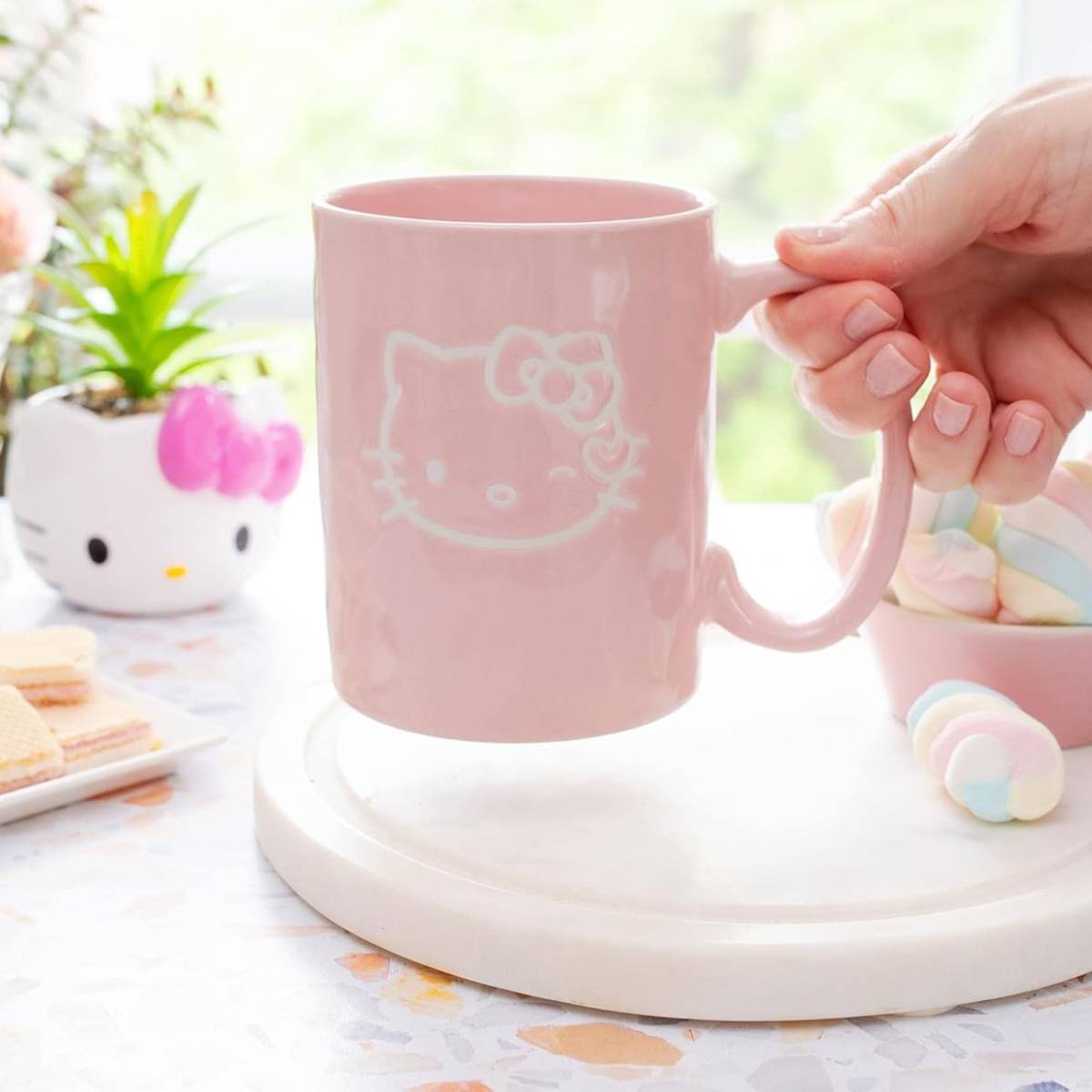 Sanrio Hello Kitty 15 oz Pottery Ceramic Mug - Pink