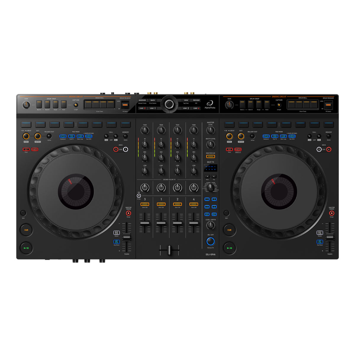 AlphaTheta DDJ-GRV6 4-Channel Performance DJ Controller - Black
