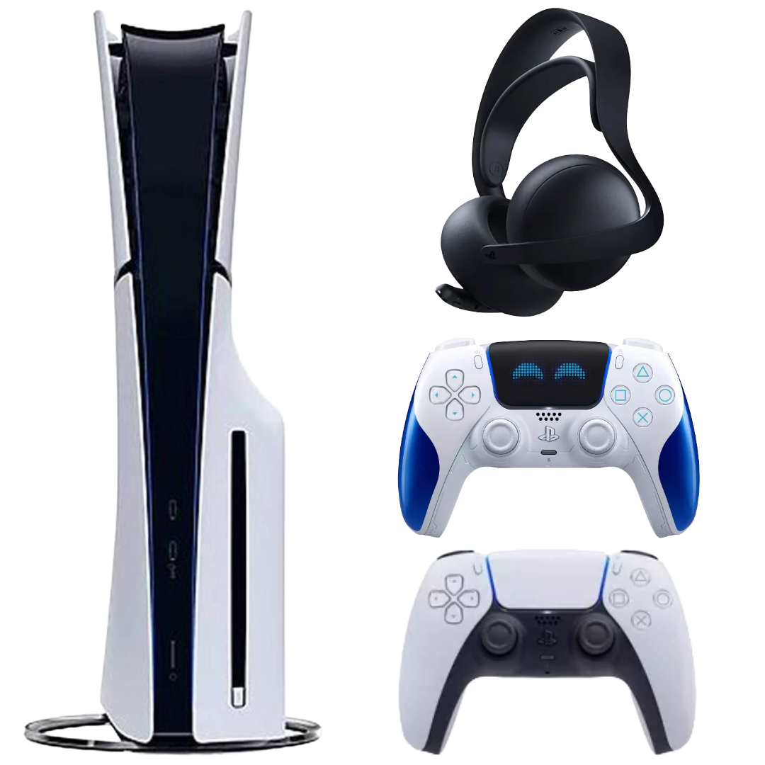 Bundle: Sony PlayStation 5 Slim Console + Astro Bot Joyful LE DualSense Controller + Sony Pulse Elite Wireless Over-the-Ear Gaming Headset