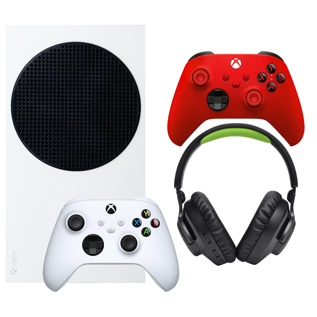 Bundle: Microsoft Xbox Series S 1TB Digital Console + JBL Quantum 360X Wireless Over-the-Ear Gaming Headset + Wireless Controller - Pulse Red