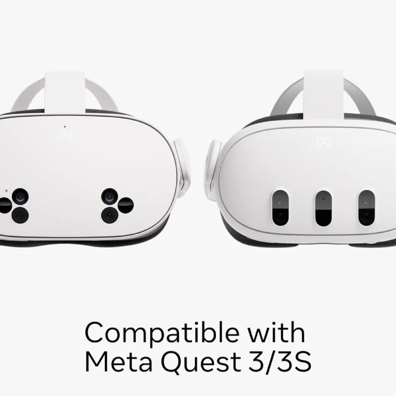 Bundle: Meta Quest 3S 128 GB Virtual Reality Headset + Meta Quest SK-1000045-01 Carrying Case for Quest 3/3S - Gray + Meta Quest 3 Elite Strap + Meta Quest SK-1000009-01 Compact Charging Dock