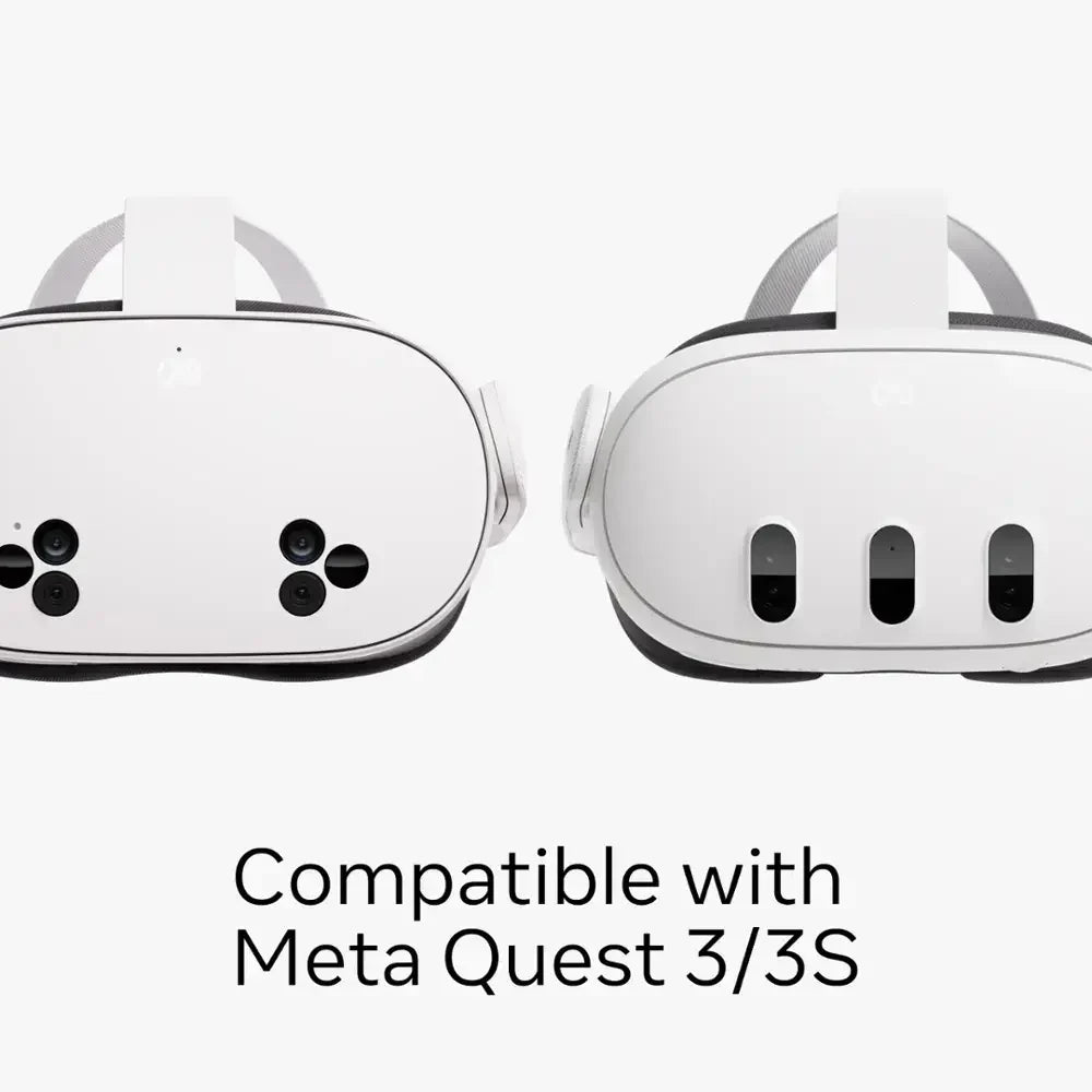 Bundle: Meta Quest 3S 128 GB Virtual Reality Headset + Meta Quest SK-1000045-01 Carrying Case for Quest 3/3S - Gray + Meta Quest 3 Elite Strap + Meta Quest SK-1000009-01 Compact Charging Dock