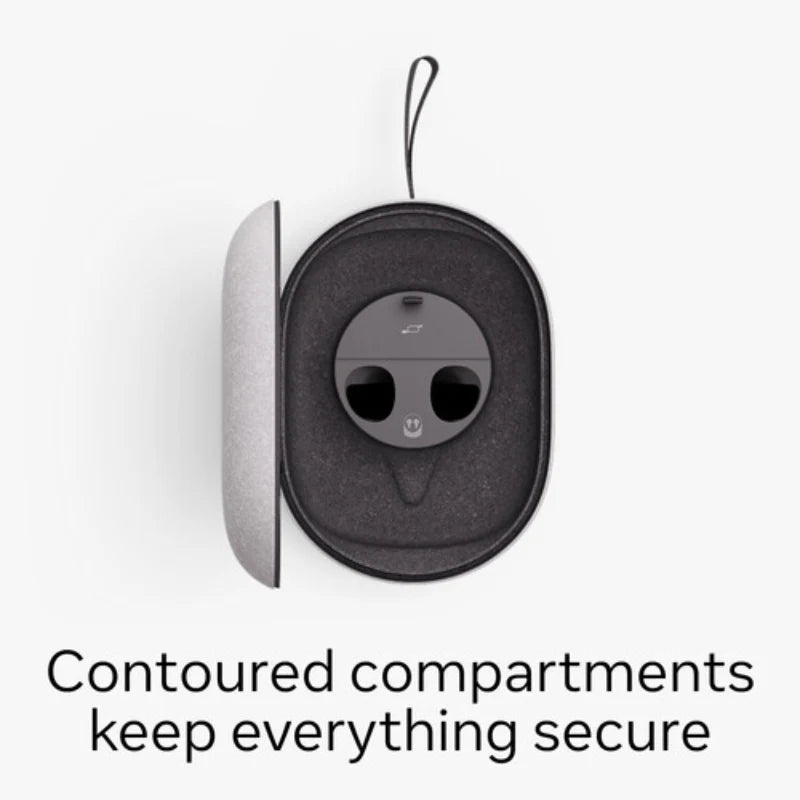 Bundle: Meta Quest 3S 256 GB Virtual Reality Headset + Meta Quest Carrying Case for Quest 3/3S - Gray + Meta Quest 3 Elite Strap