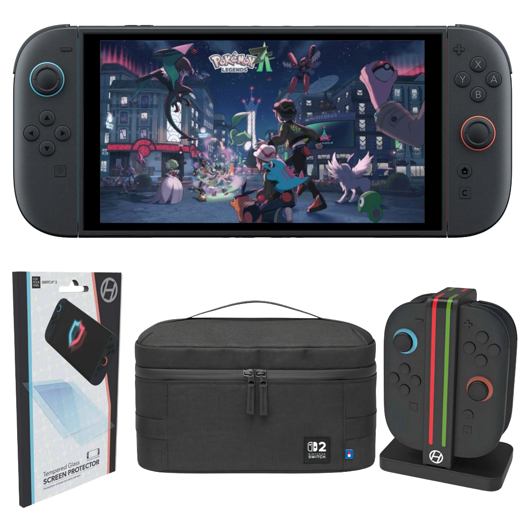 Bundle: Nintendo Switch 2 Pokemon Legends: Z-A Bundle + Hyperkin Screen Protector + Hyperkin Power Spire Joy-Con Charging Dock + Hori Compact Carry All