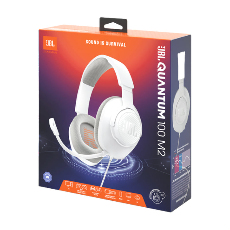 JBL Quantum 100M2 Over-the-Ear Wired Gaming Headset with Detachable Mic