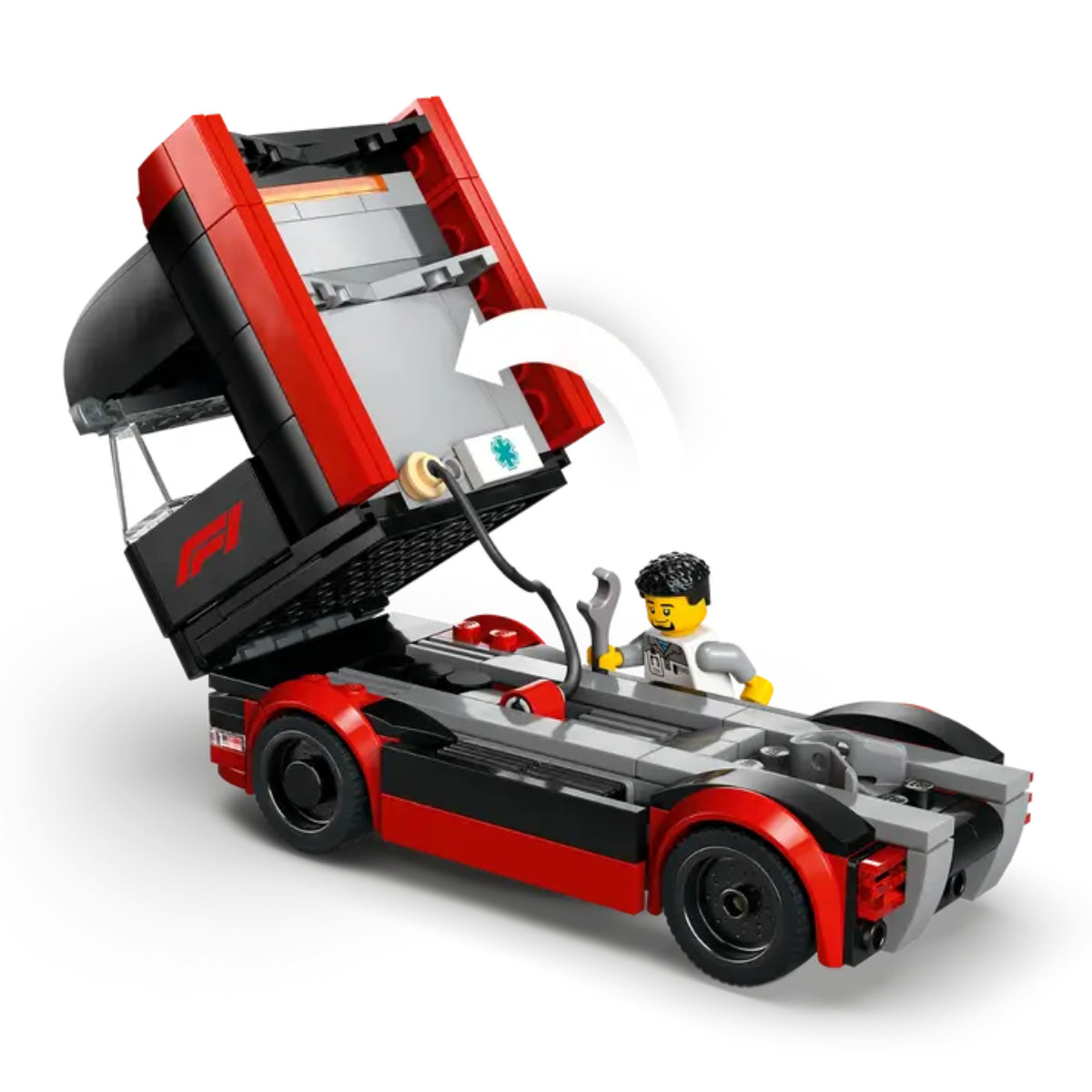 LEGO F1 Truck with RB20 and AMR24 Cars Building Toy Set (1086-Pieces)