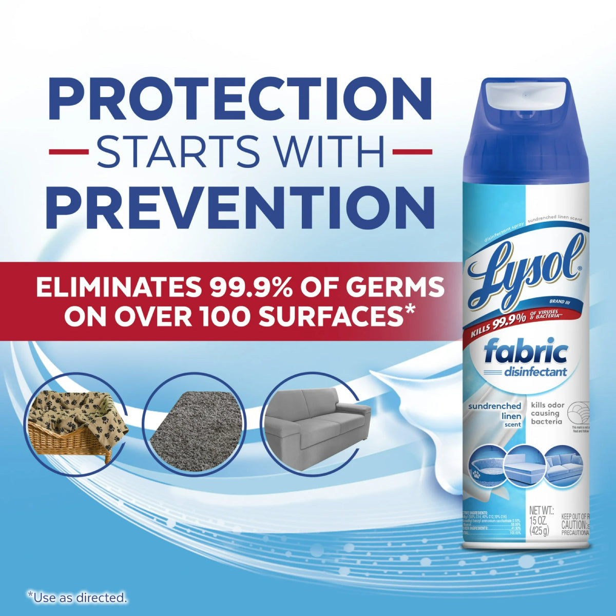 Lysol 15 oz Sundrenched Linen Fabric Disinfectant Spray