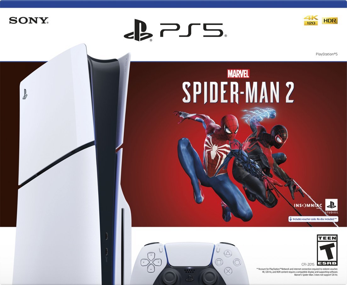 Sony PlayStation 5 Slim Console Marvel's Spider-Man 2 Bundle - White