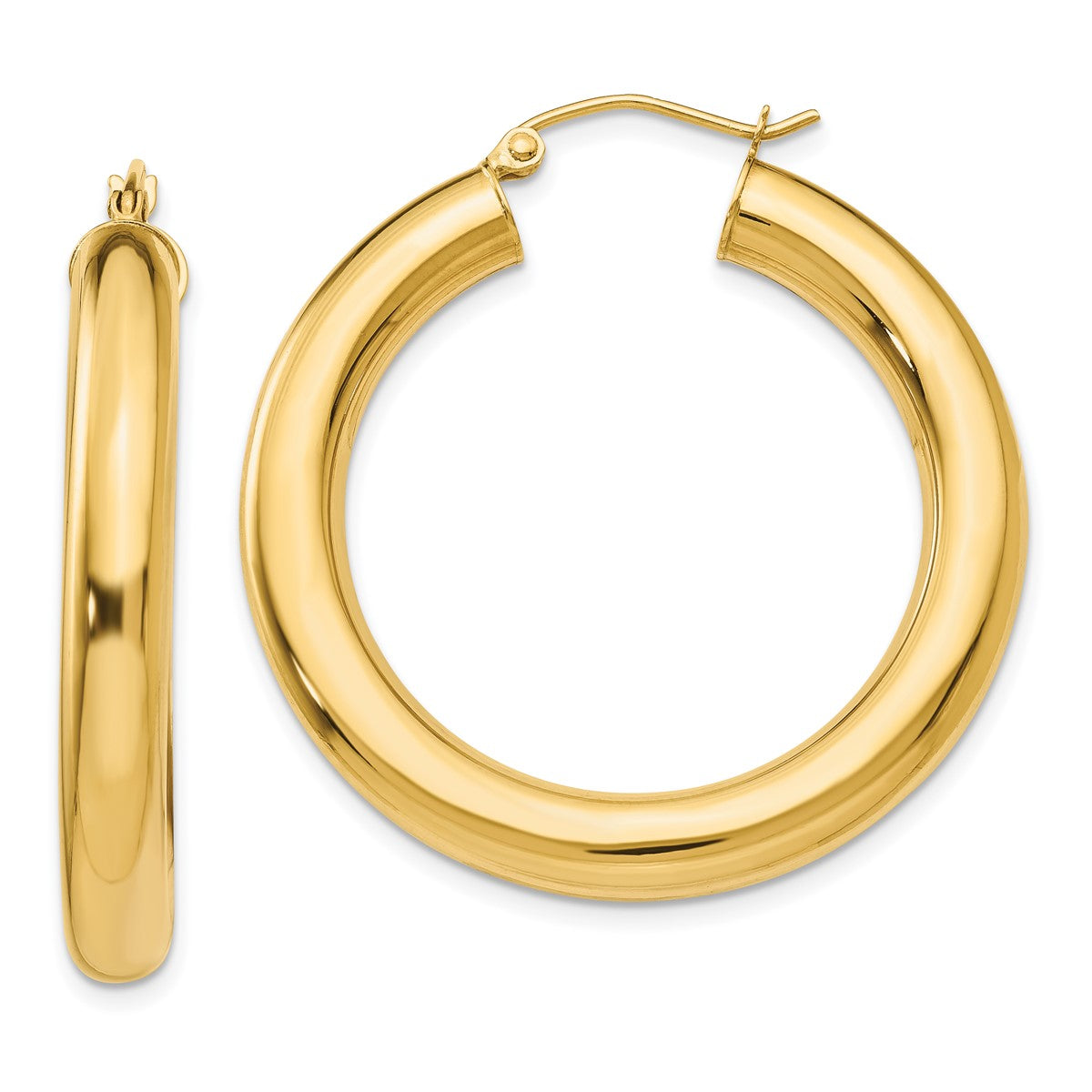 14K Leslie's 5mm Polished Hoop Earrings in 14k Yellow Gold