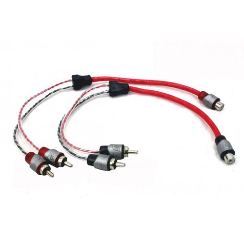 Cerwin-Vega CRVY2M 1 Female To 2 Male RCA Cable - Red - Curacao