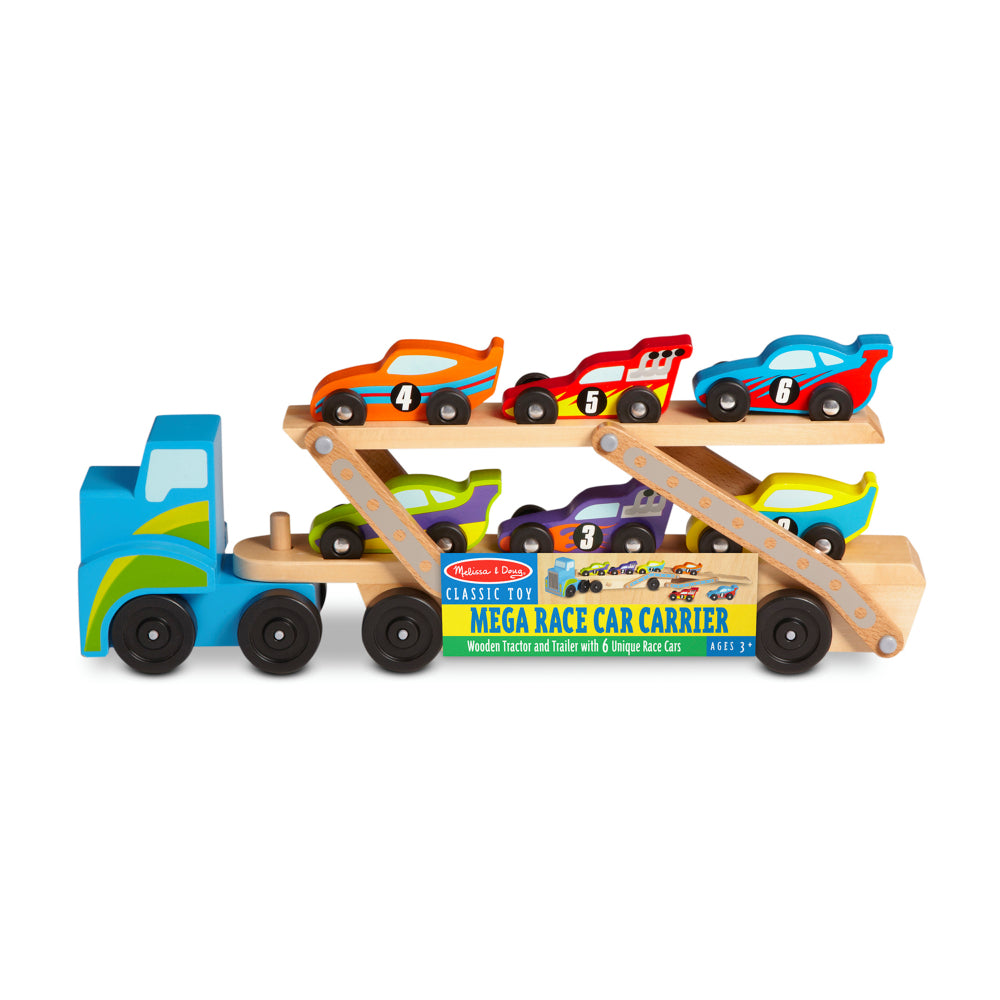 Melissa and Doug Mega Race-Car Carrier Set (8-Piece)