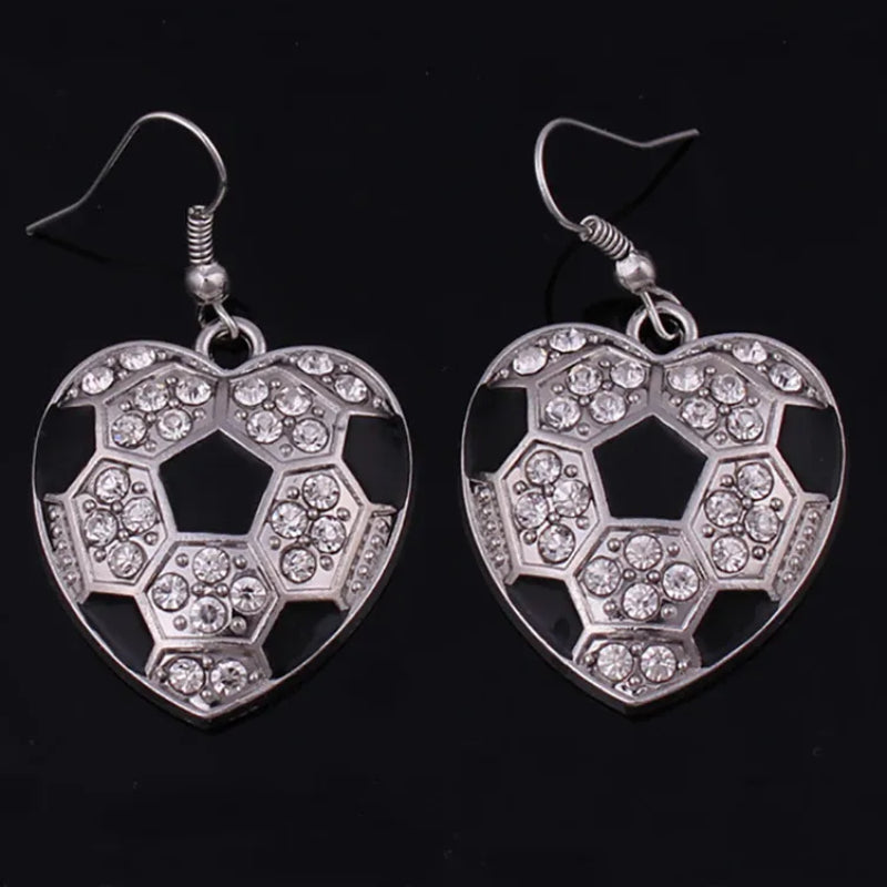 Player Design Women's Soccer Crystal Dangle Earrings in Zinc Alloy