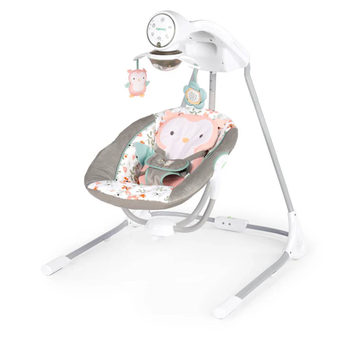 Ingenuity Nally the Owl InLighten Soothing Swing - Grey/White