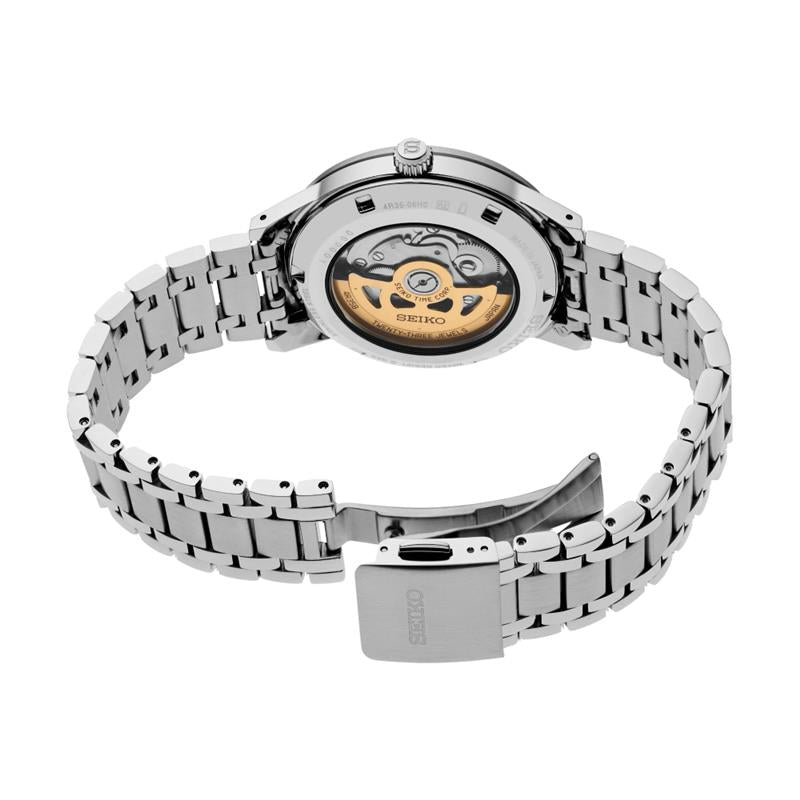 Seiko Men's 39.5 mm Silver Bracelet Watch - Green Dial