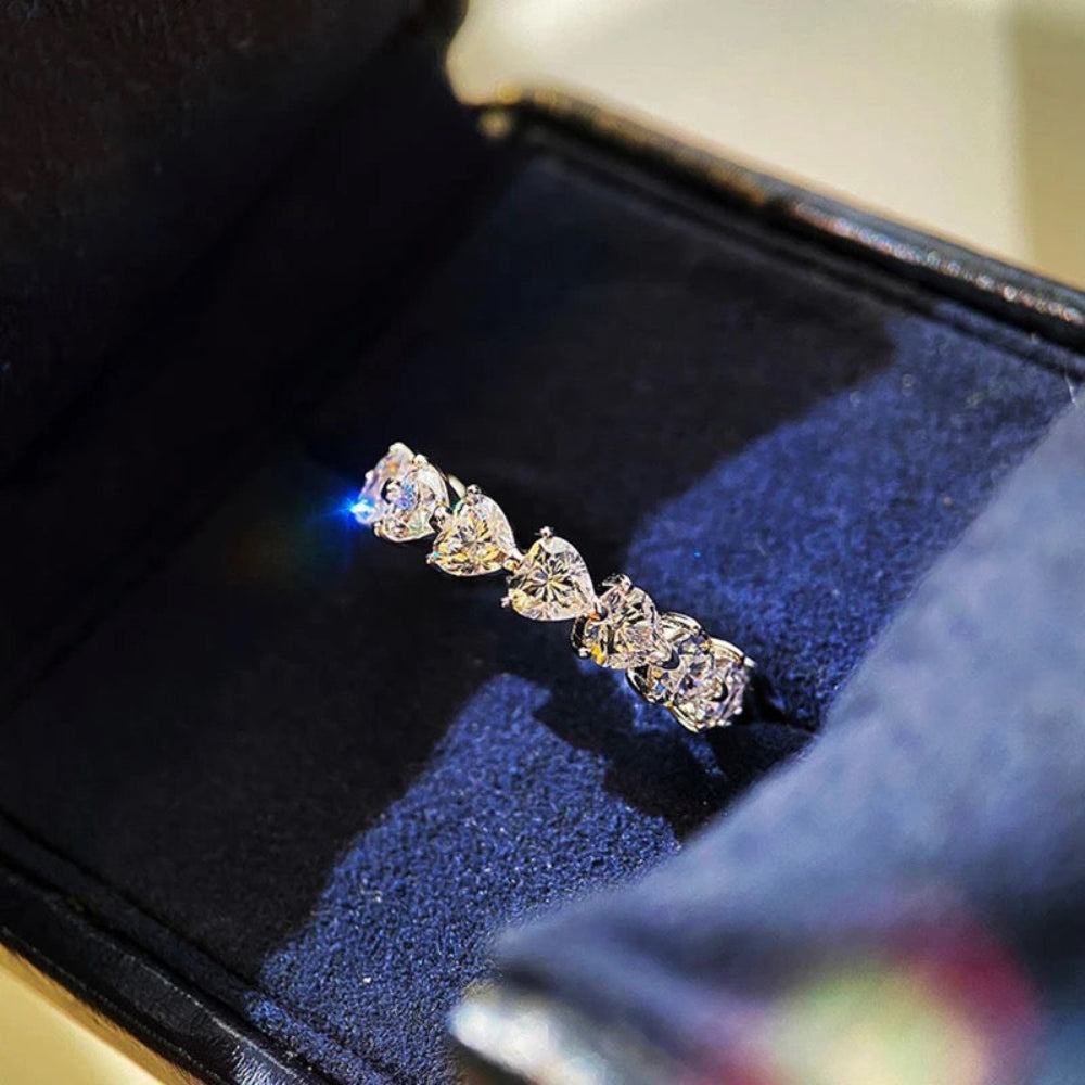 Anna Zuckerman Olivia Eternal Love Band Women's 5 ct. Diamond Crystalline Haute Love Eternity Ring in Platinum-Plating over 925 Sterling Silver - Size 9