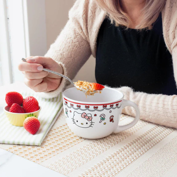 Sanrio Hello Kitty Holiday 24 oz Ceramic Soup Mug - White