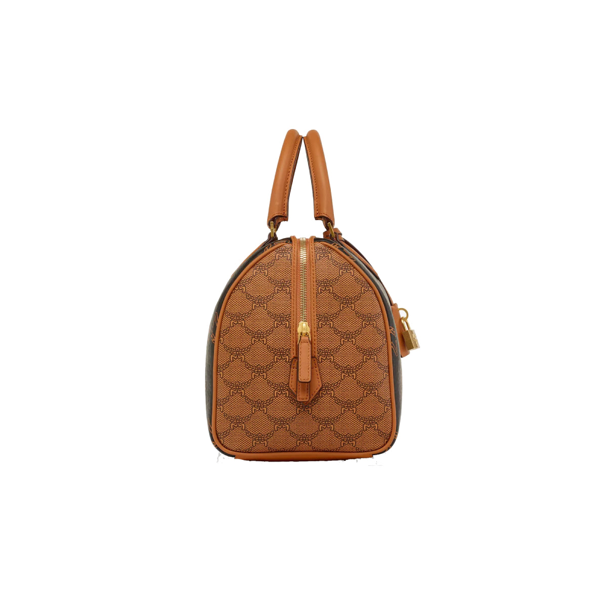 MCM Monogram Mix Medium Ella Boston Bag - Black