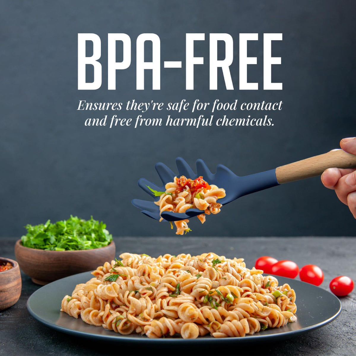 Ovente Silicone Kitchen Utensils Set (17 Pieces) - Blue